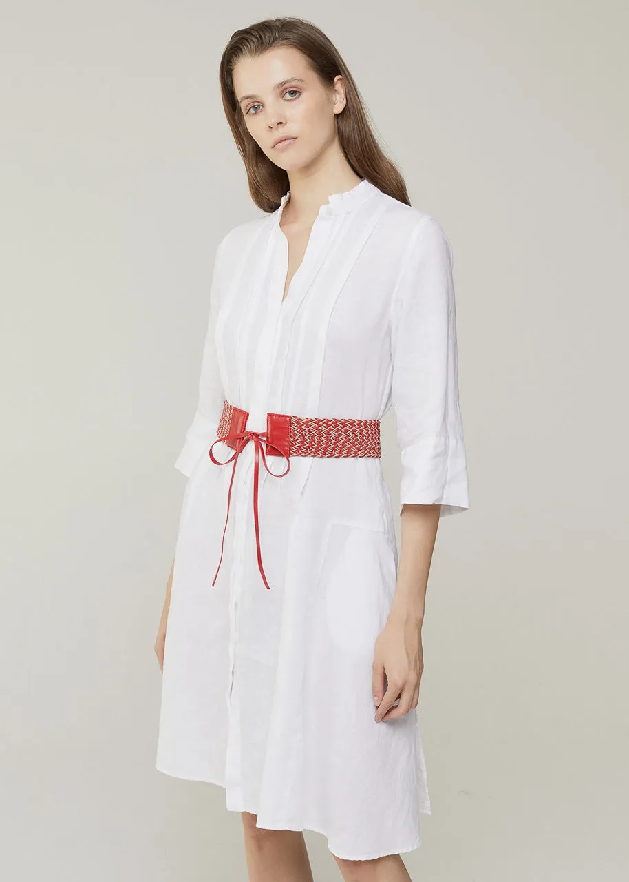 Pleat-Detailed Dress - Marine Blue